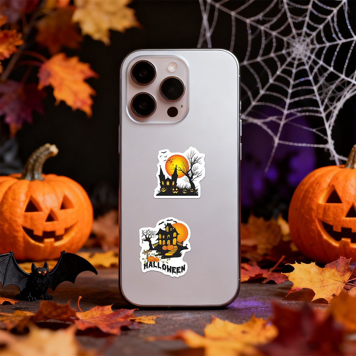 Halloween Pumpkin Scrapbook Stickers - 100 Pieces - PVC - product details
