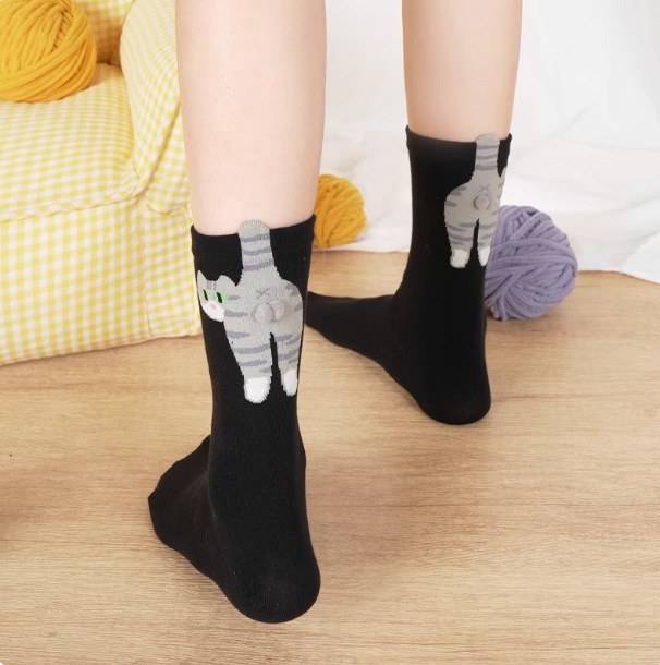 Calcetines con diseño de gato en relieve | GATOKOOL