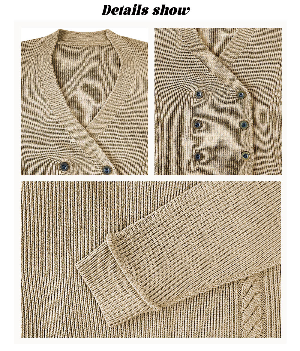 Women's V-neck knit cardigan styling