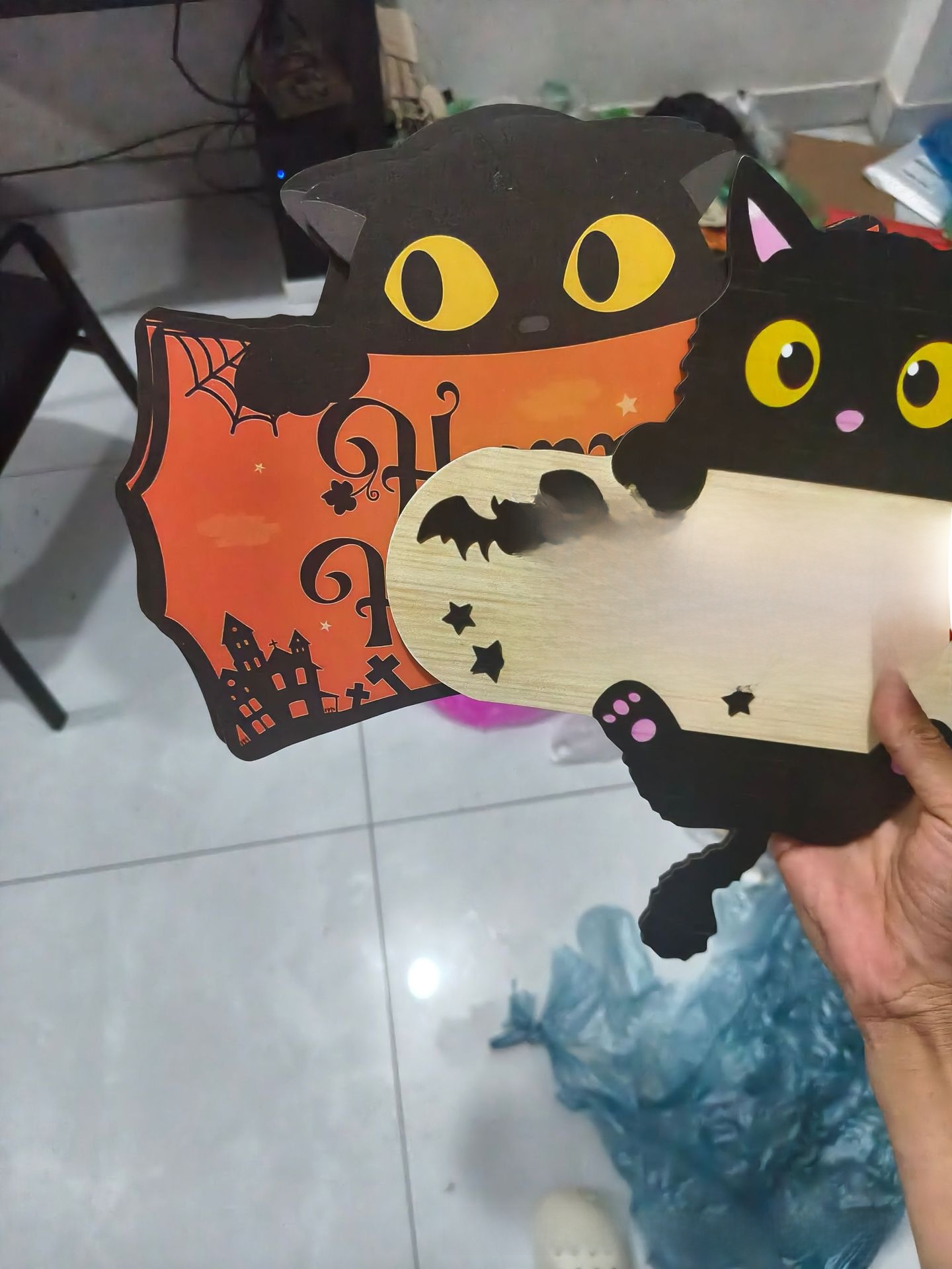 Halloween Printed Boxwood Door Sign - product details