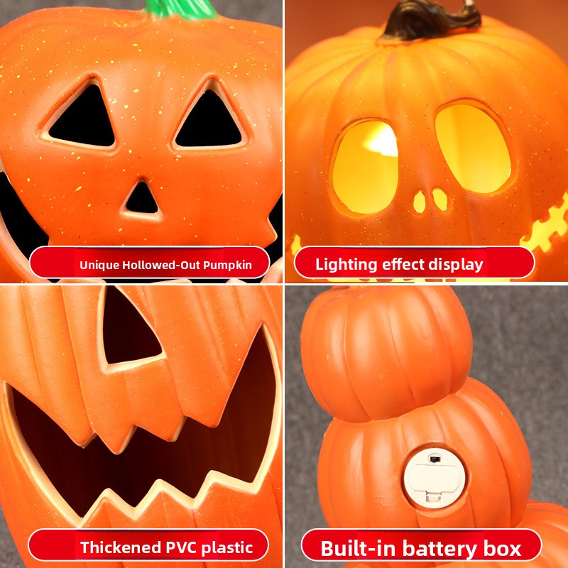 Halloween Light-Up Pumpkin Lantern - Plastic - product details