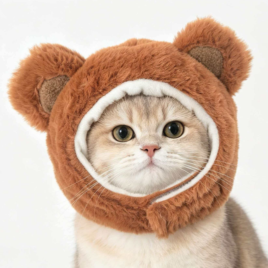 Gorro para gatos con diseño de osito: imagen adicional