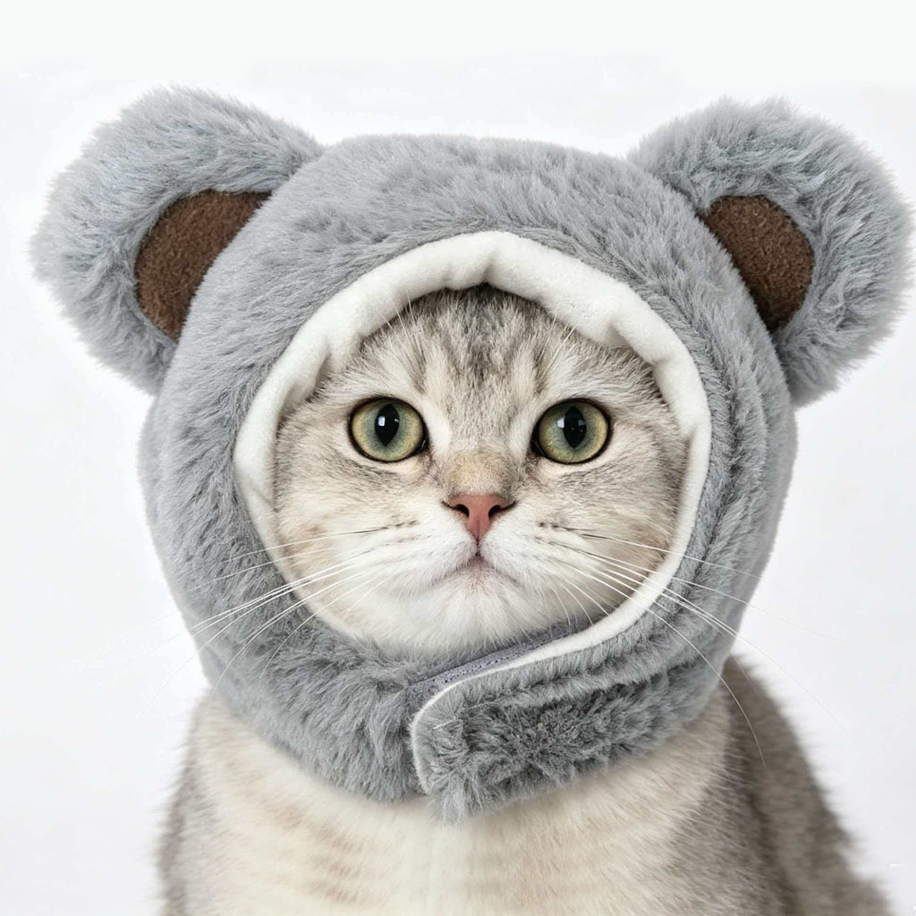 Gorro para gatos con diseño de osito: imagen adicional