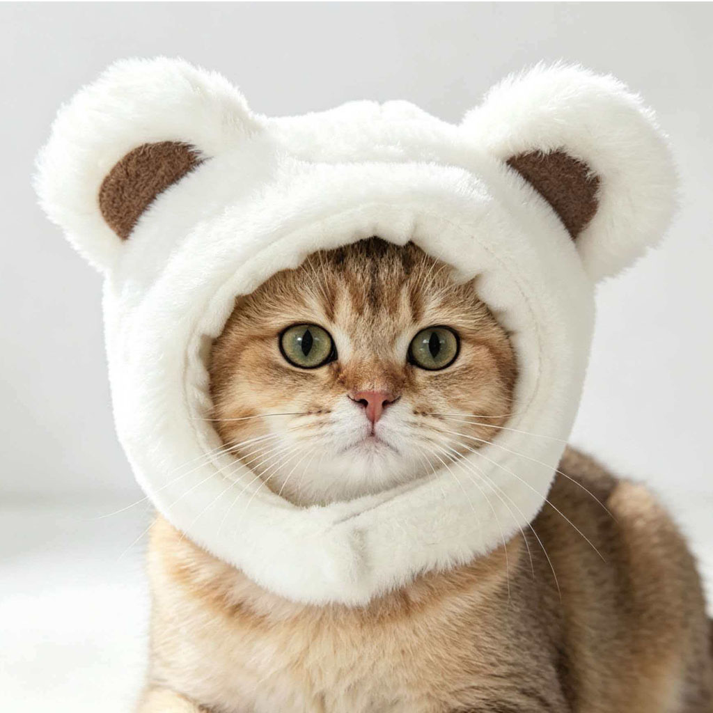 Gorro para gatos con diseño de osito: imagen adicional