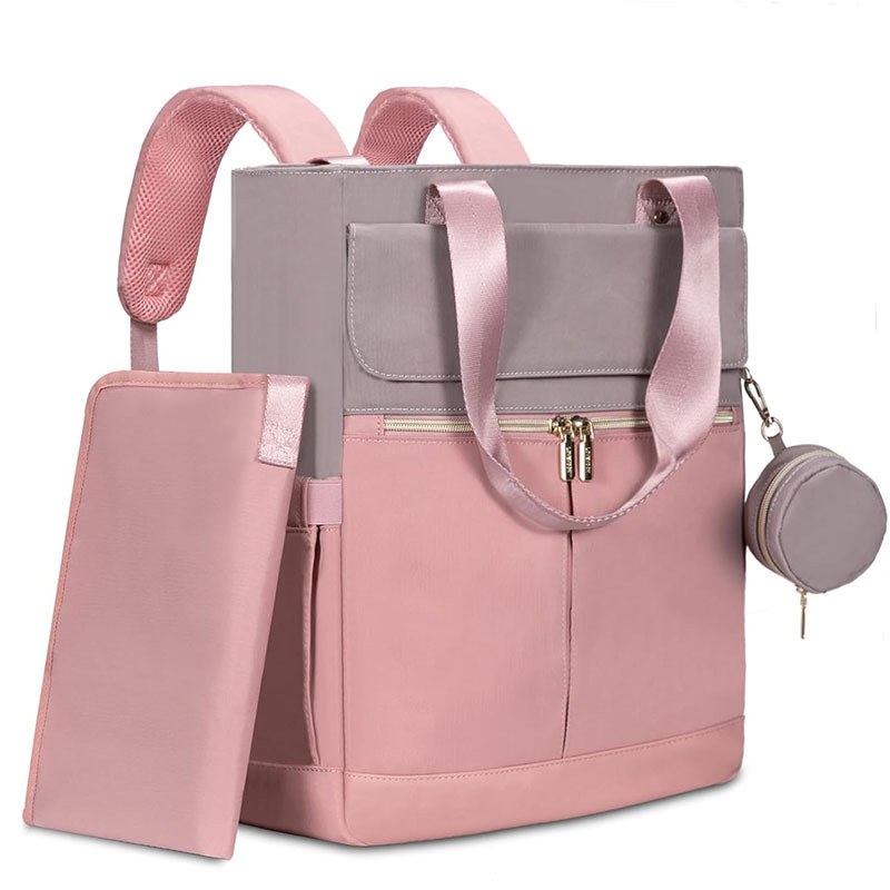 Convertible backpack handbag and shoulder bag carry options