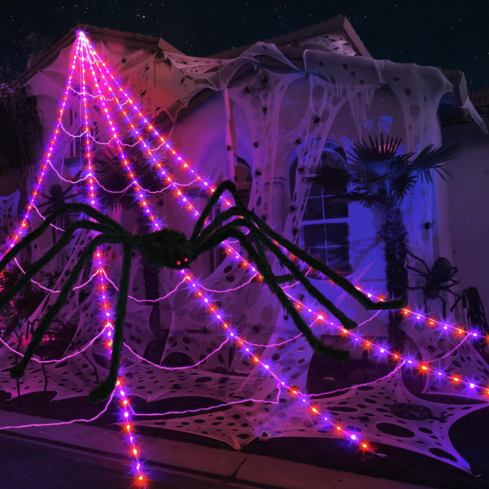 Halloween Spider Web Light Net with Remote Control - product details
