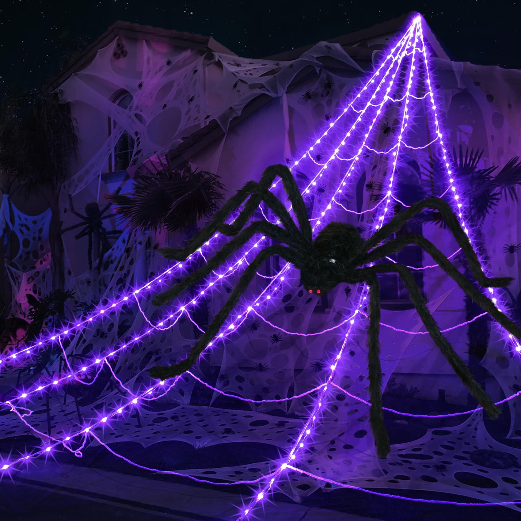 Halloween Spider Web Light Net with Remote Control - product details