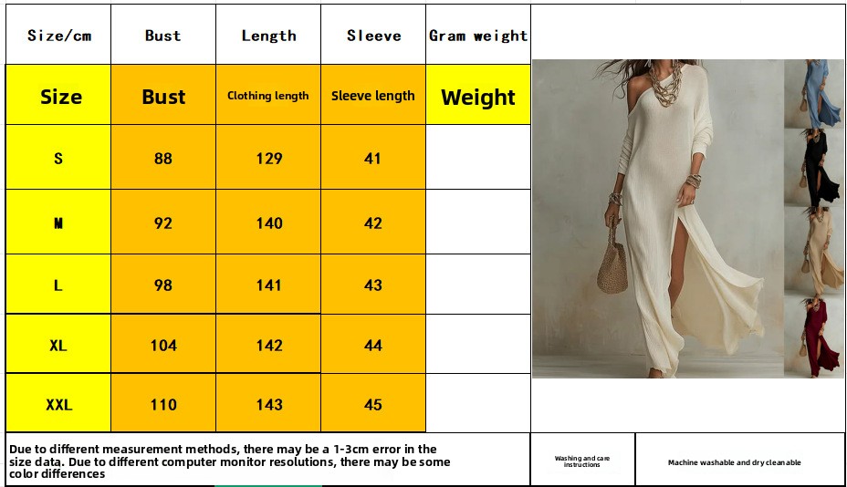 Long-sleeve pleated dress with side slit