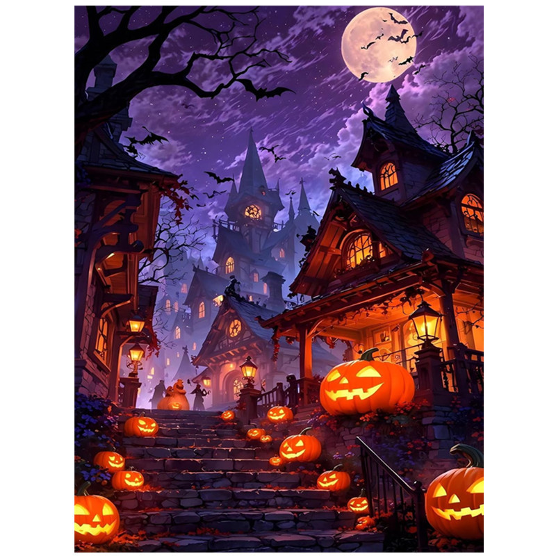 Halloween Diamond Painting Kit - 5D Round Drill Craft - product details