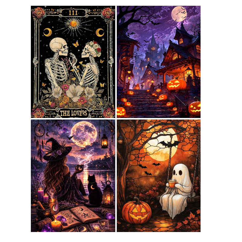 Halloween Diamond Painting Kit - 5D Round Drill Craft - product details