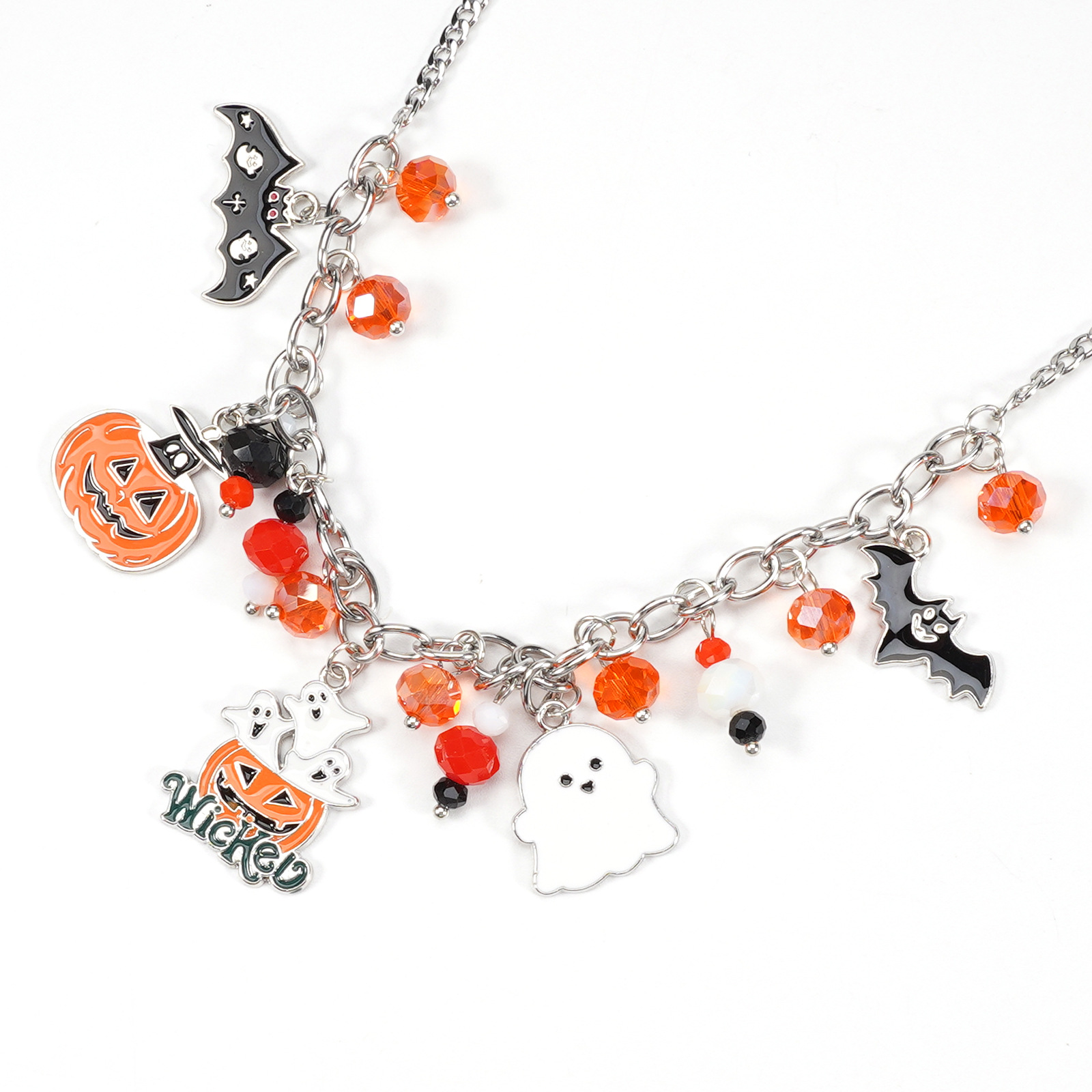 Handmade Halloween Ghost Pumpkin Pendant Necklace - product details