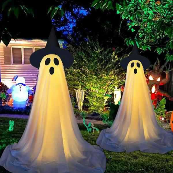 Halloween Light-Up Standing Ghost Yard Decoration - product details