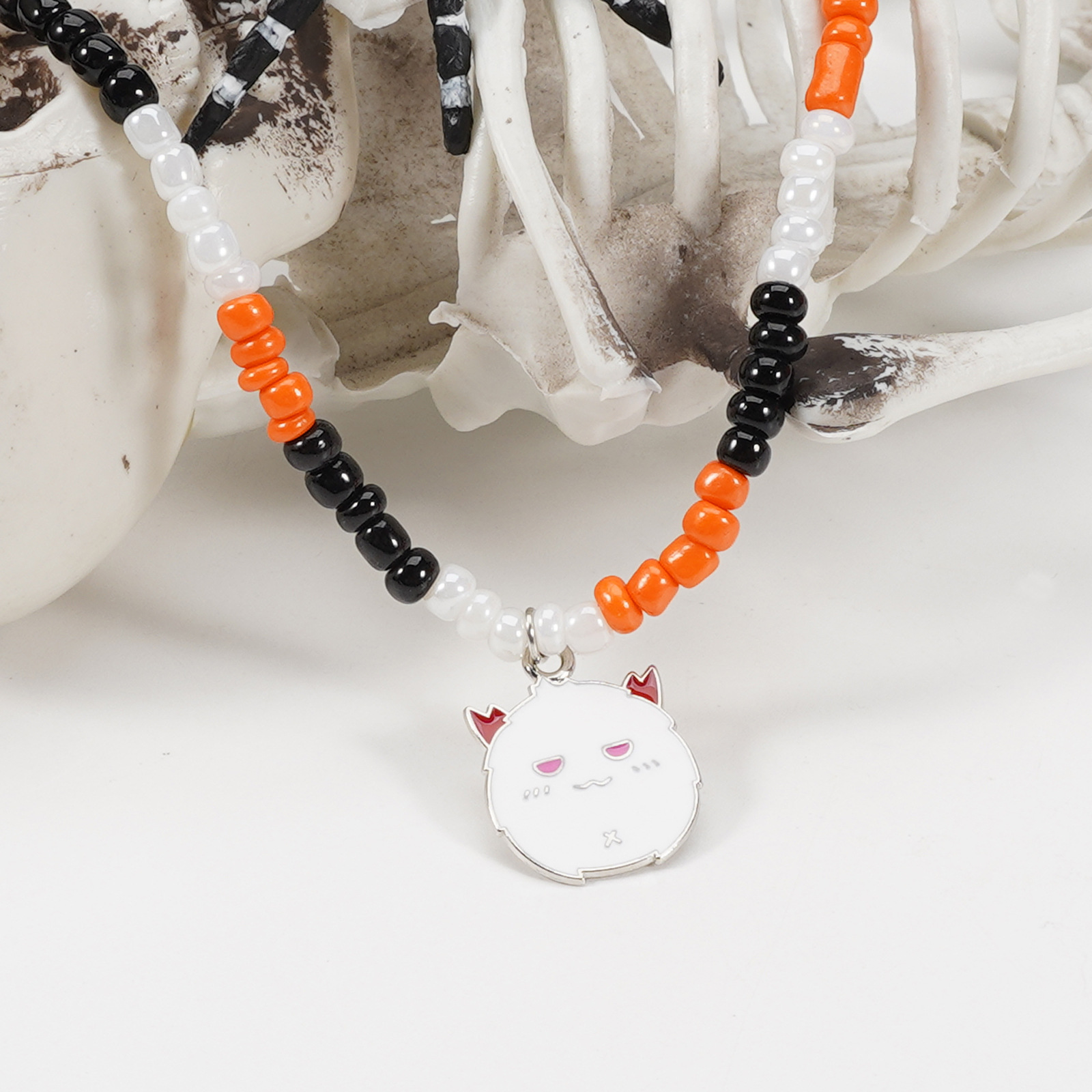 Handmade Halloween Ghost Pumpkin Pendant Necklace - product details