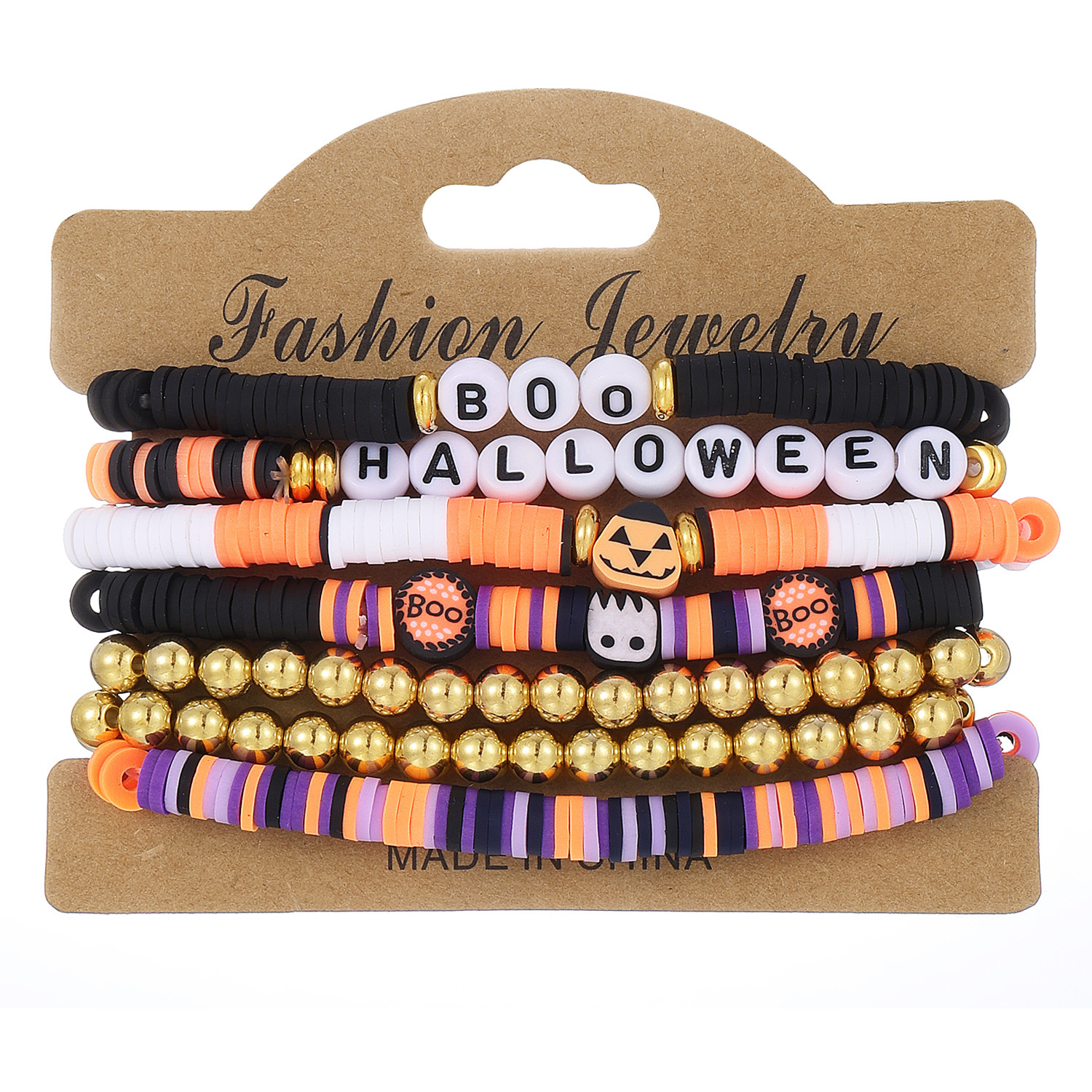 Halloween Pumpkin and Skull Bracelet - product details