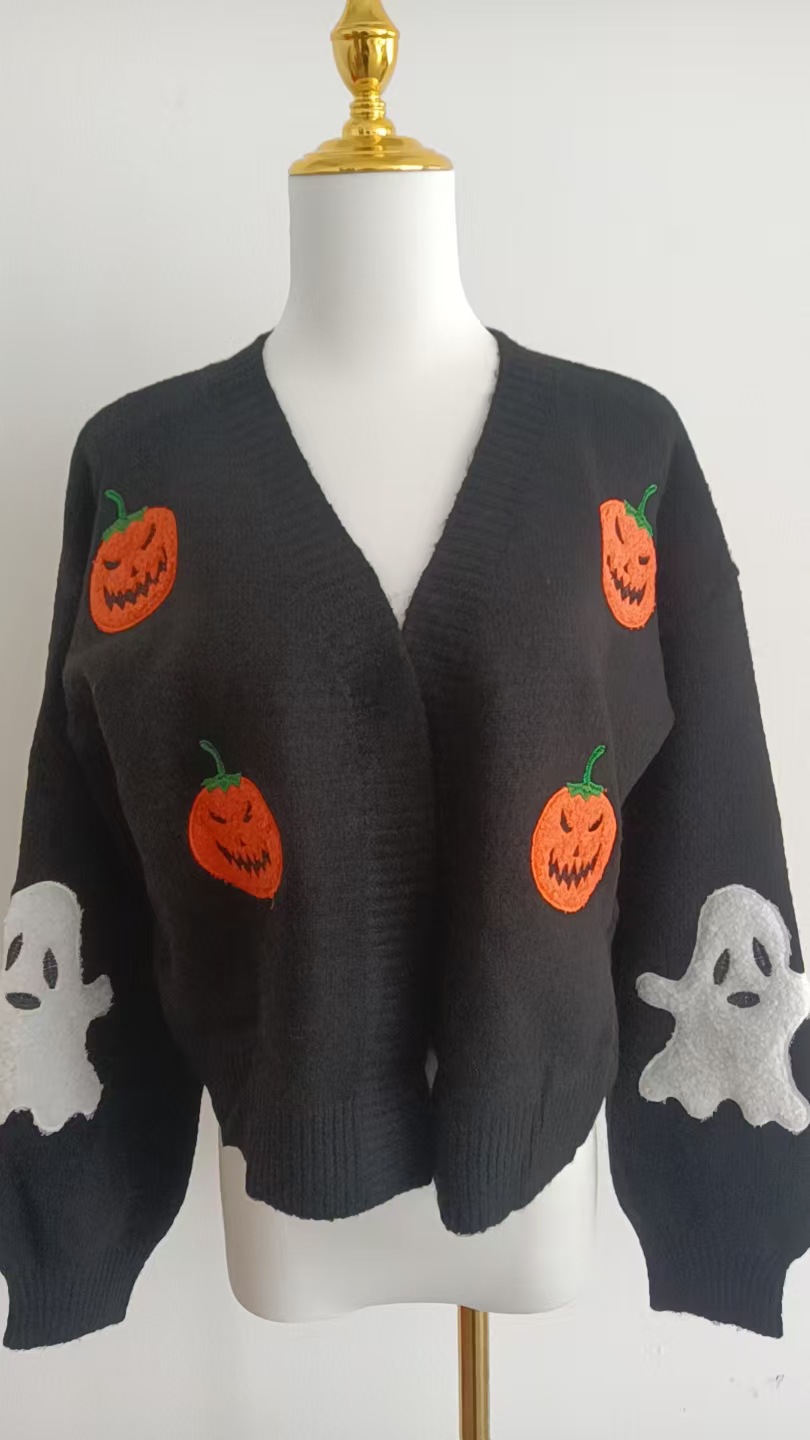 Women's Halloween Knit Cardigan - Polyester - product details