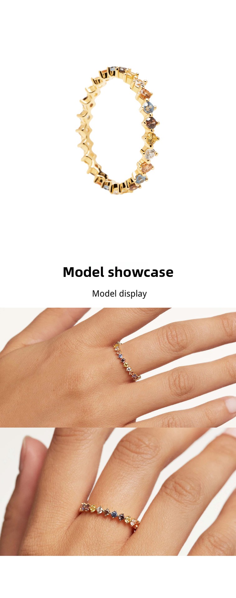 Sage green zircon botanical ring
