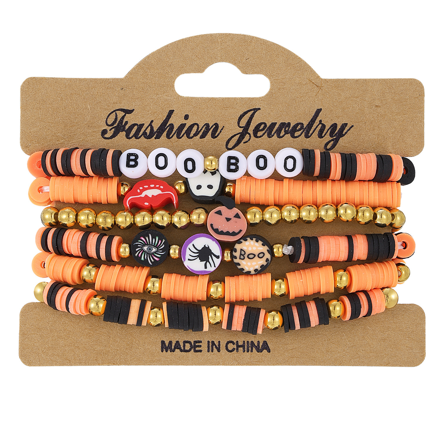 Halloween Pumpkin and Skull Bracelet - product details