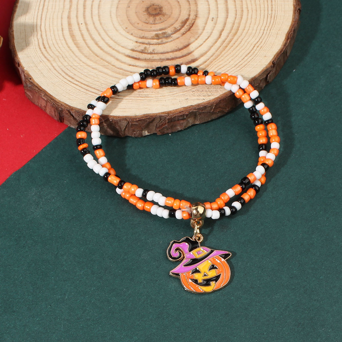 Halloween Beaded Bracelets - Pumpkin, Bat and Ghost Designs - product details