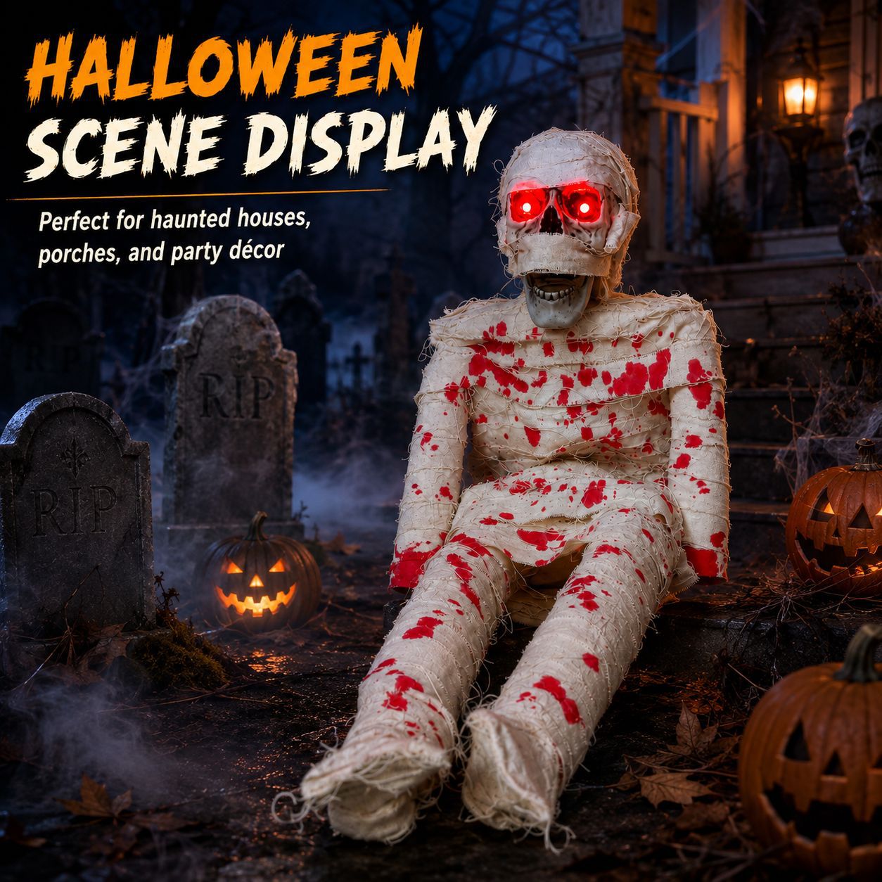 Halloween Sound-Activated Sitting Corpse Prop - product details