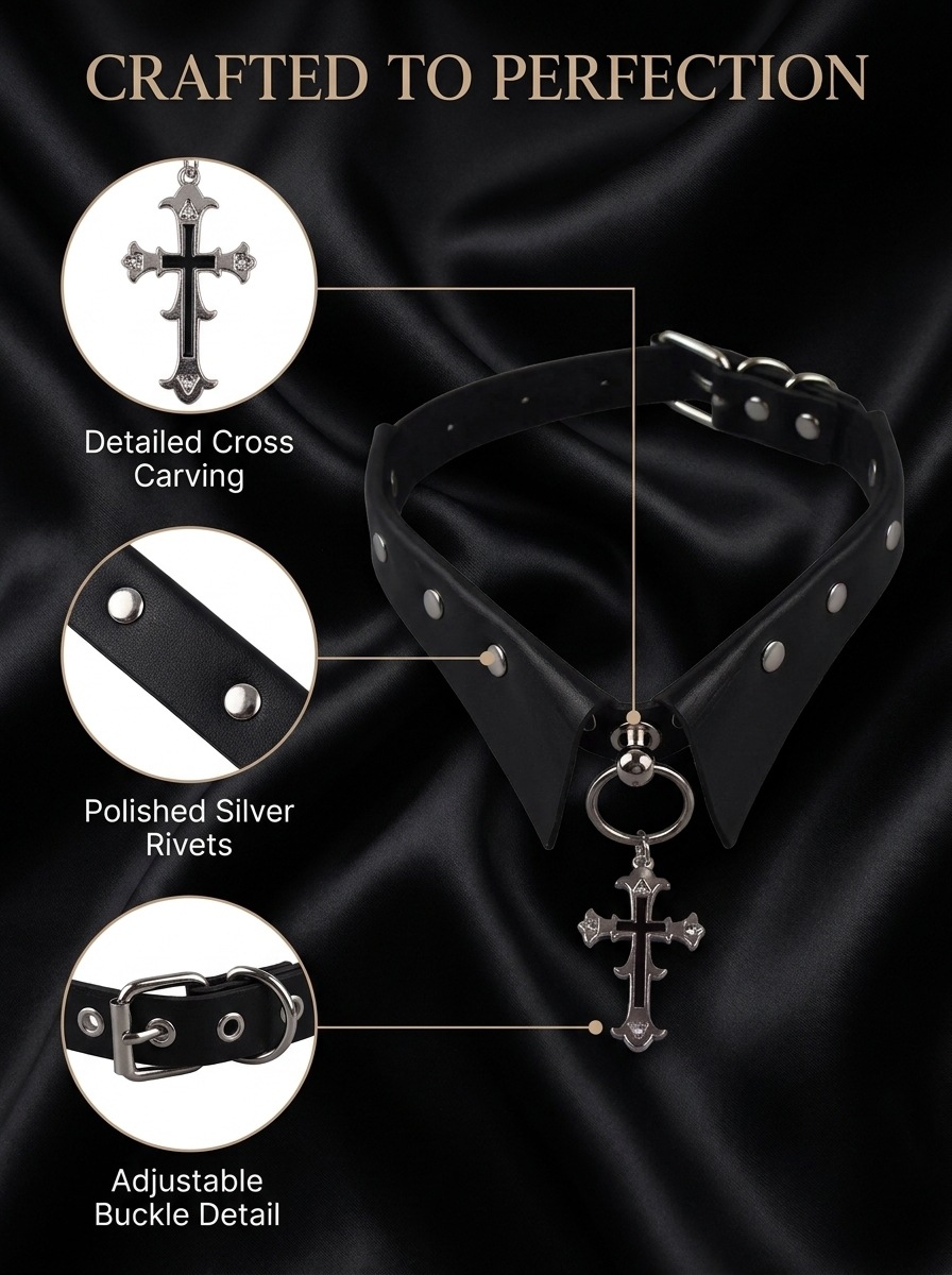 Cross pendant and chain detail