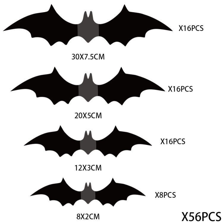 3D Halloween Bat Wall Stickers - PVC - product details