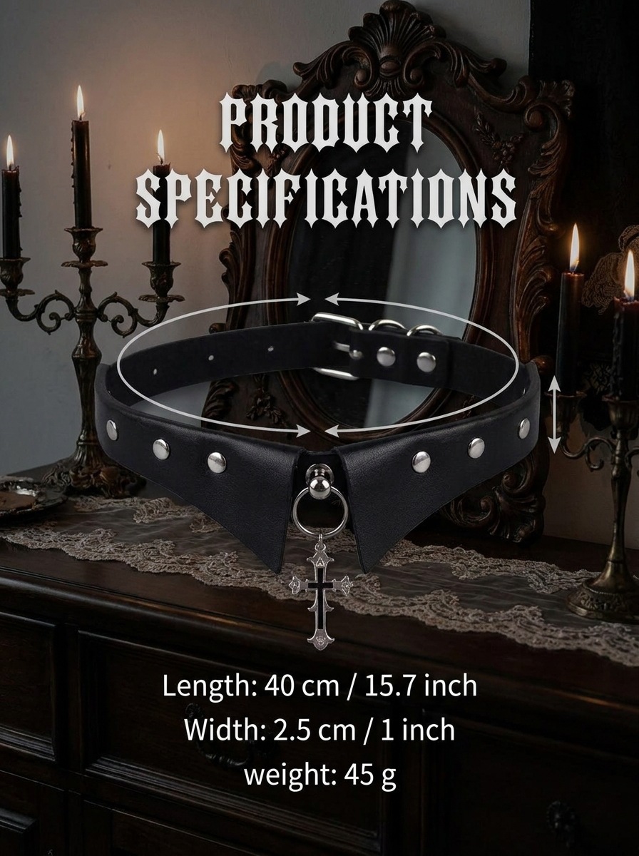 Punk cross choker necklace styling