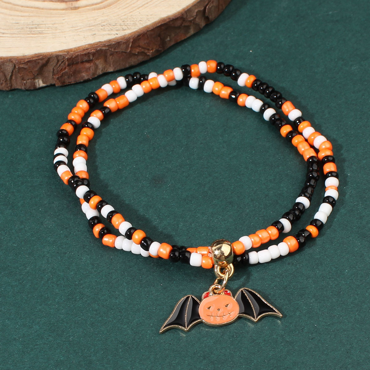 Halloween Beaded Bracelets - Pumpkin, Bat and Ghost Designs - product details