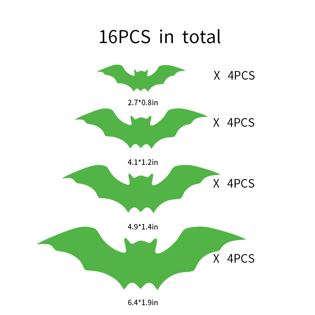 3D Halloween Bat Wall Stickers - PVC - product details
