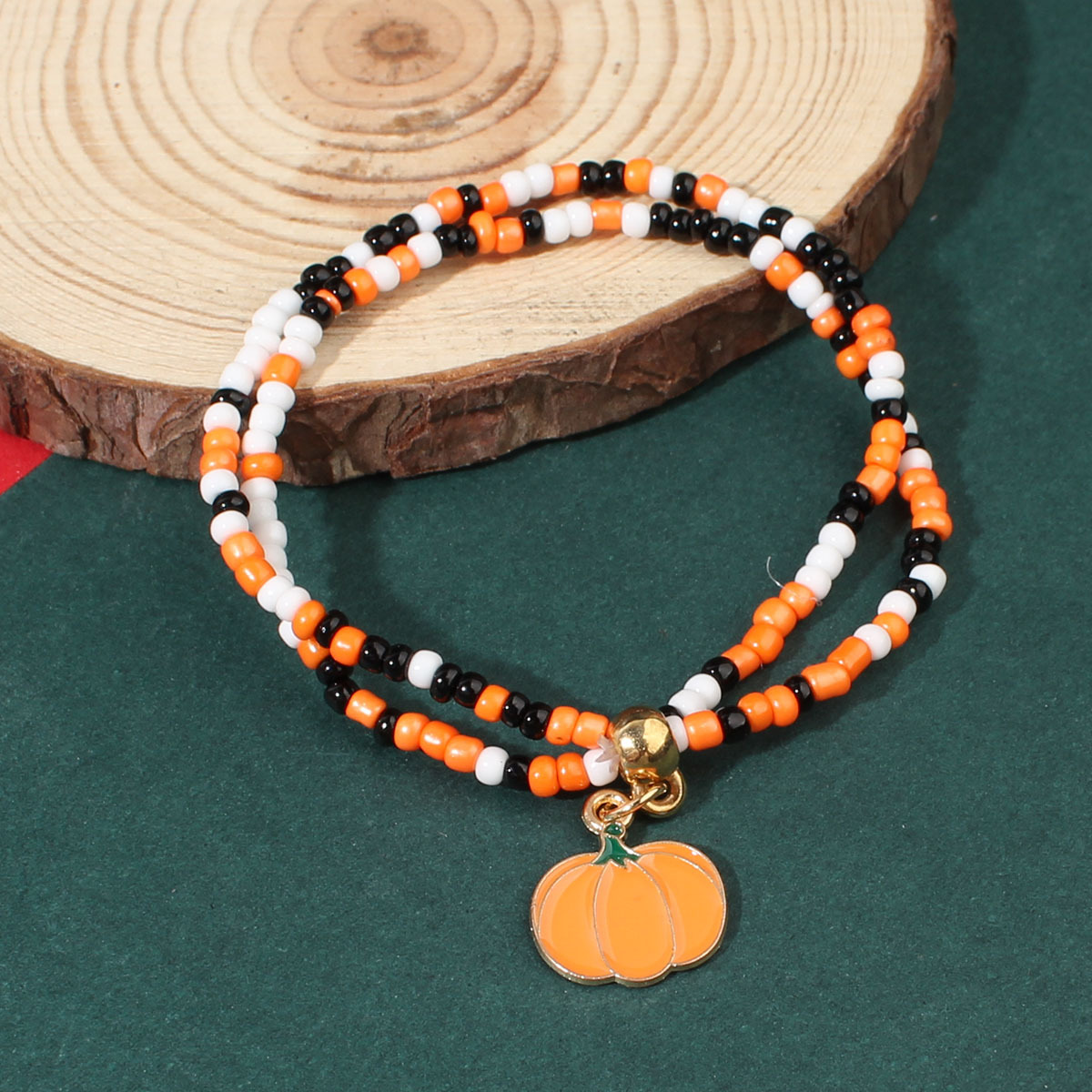 Halloween Beaded Bracelets - Pumpkin, Bat and Ghost Designs - product details