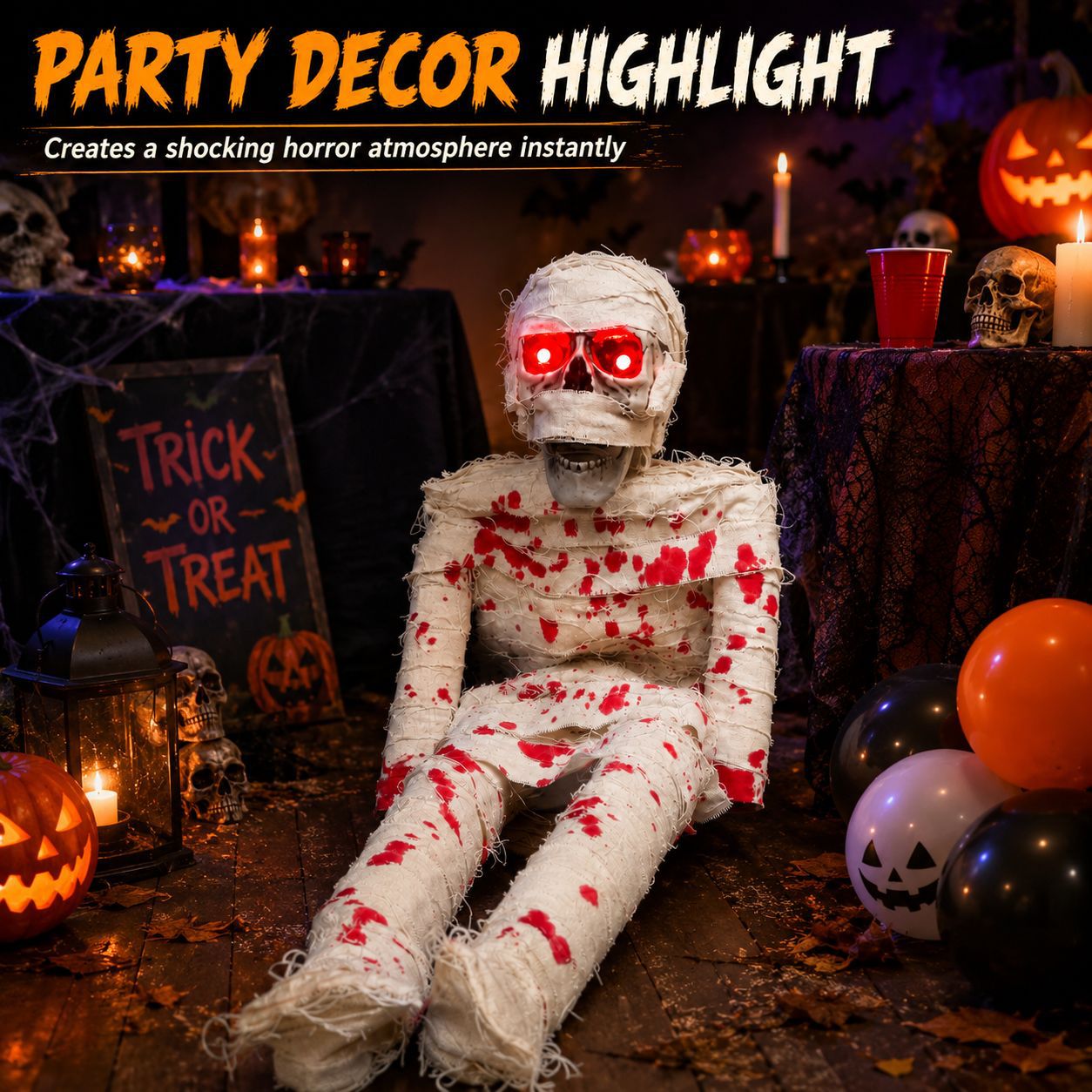 Halloween Sound-Activated Sitting Corpse Prop - product details