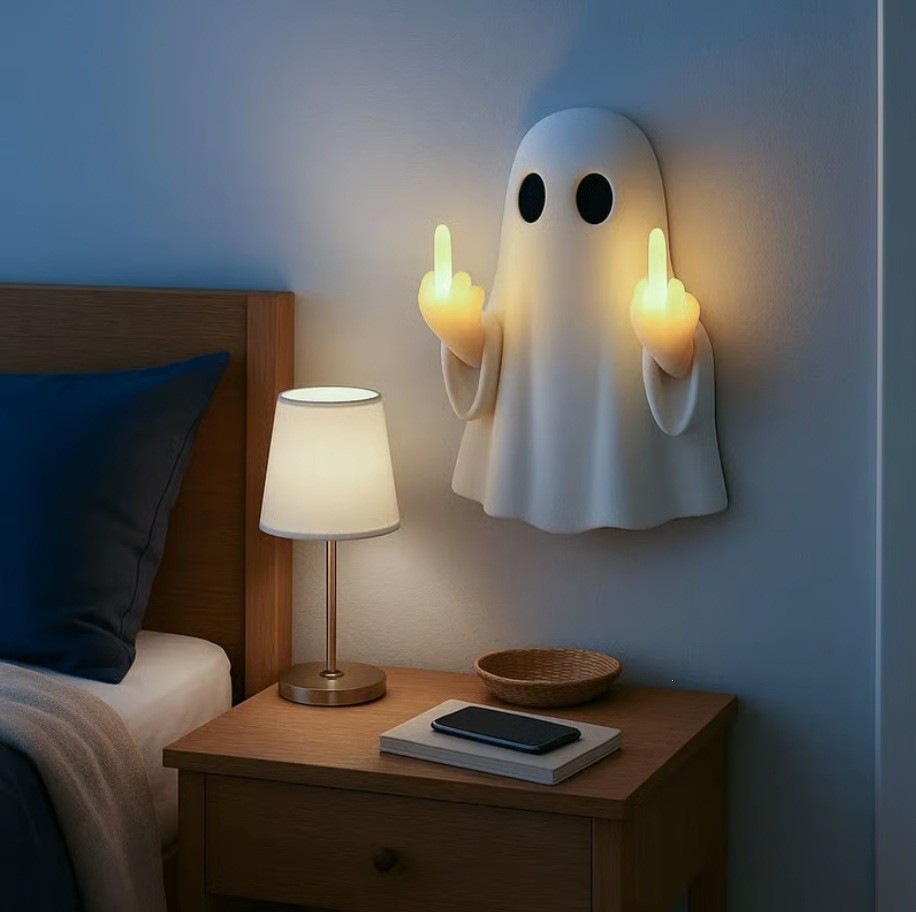 Halloween Middle Finger Ghost Night Light - Resin - product details