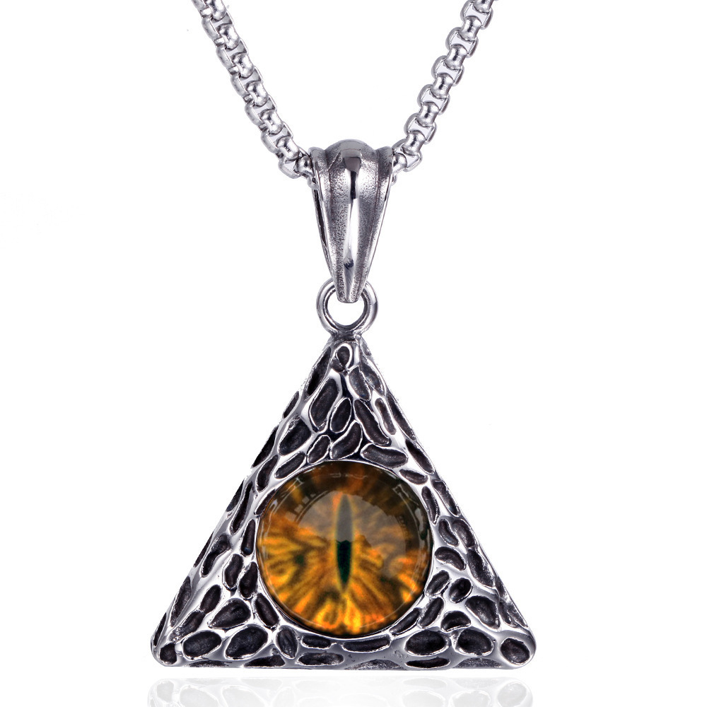 Triangular eye pendant necklace