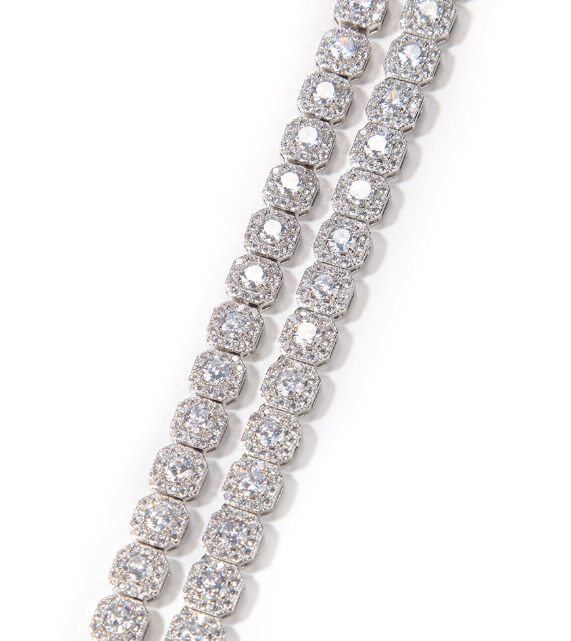 Gold-tone square zircon necklace
