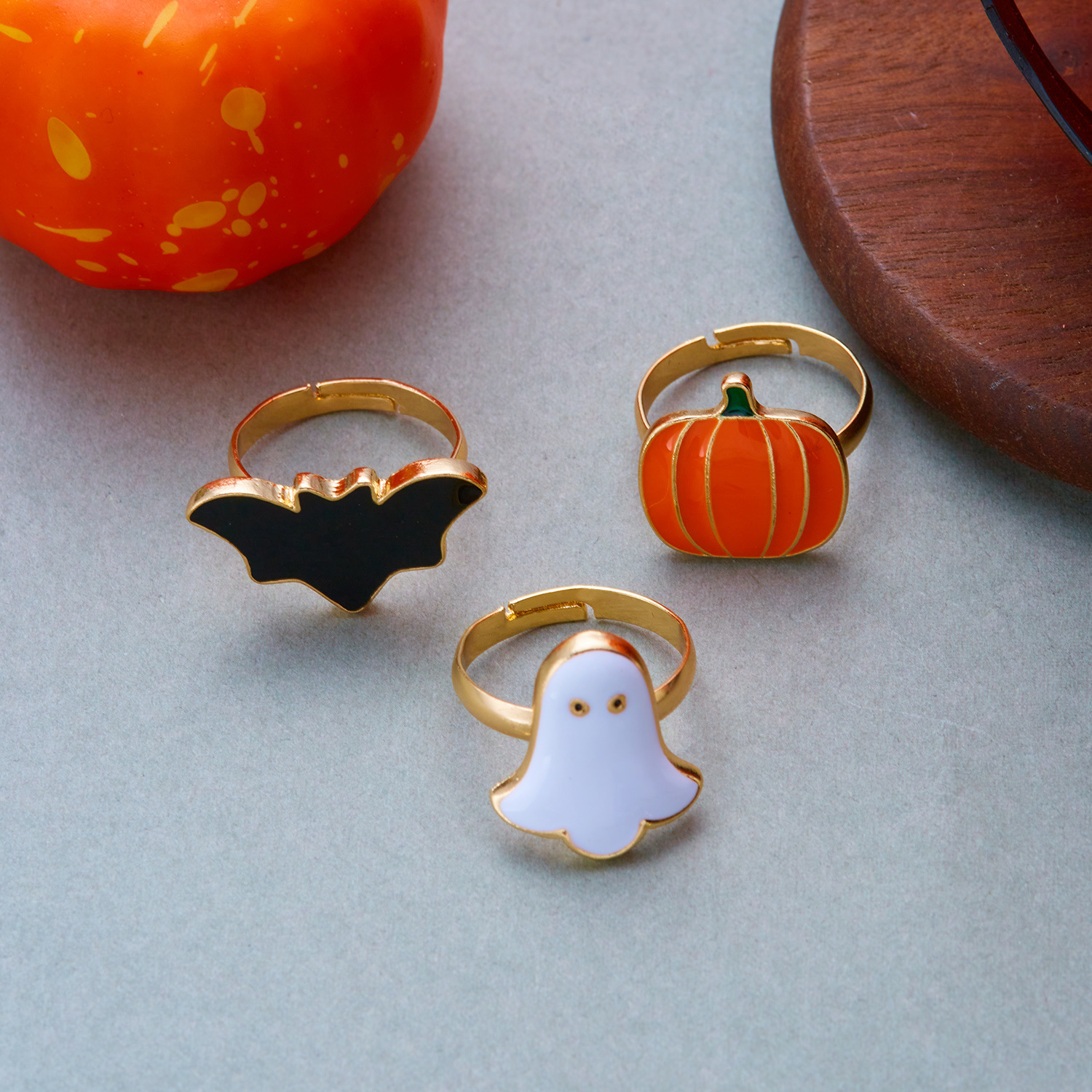 Halloween Jewelry Set - Ghost, Pumpkin and Bat Designs - Alloy - product details