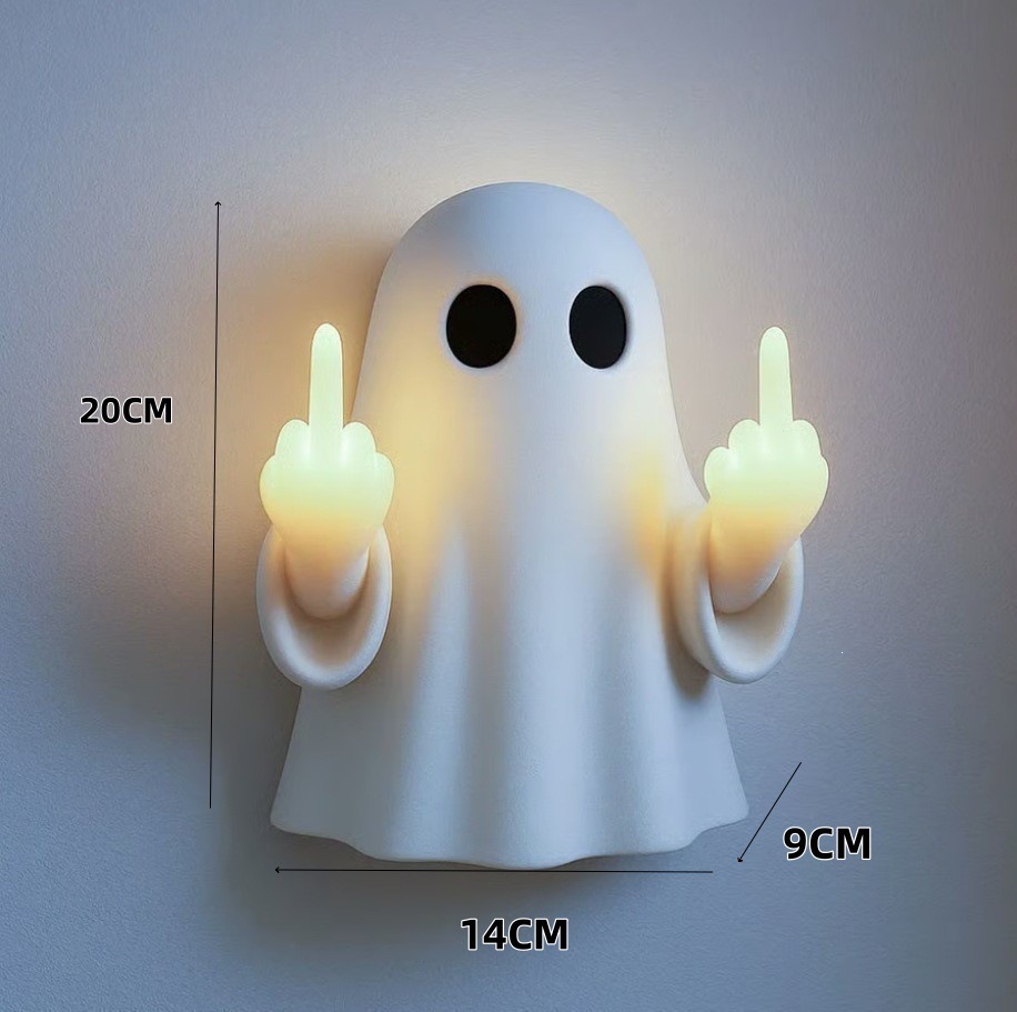 Halloween Middle Finger Ghost Night Light - Resin - product details