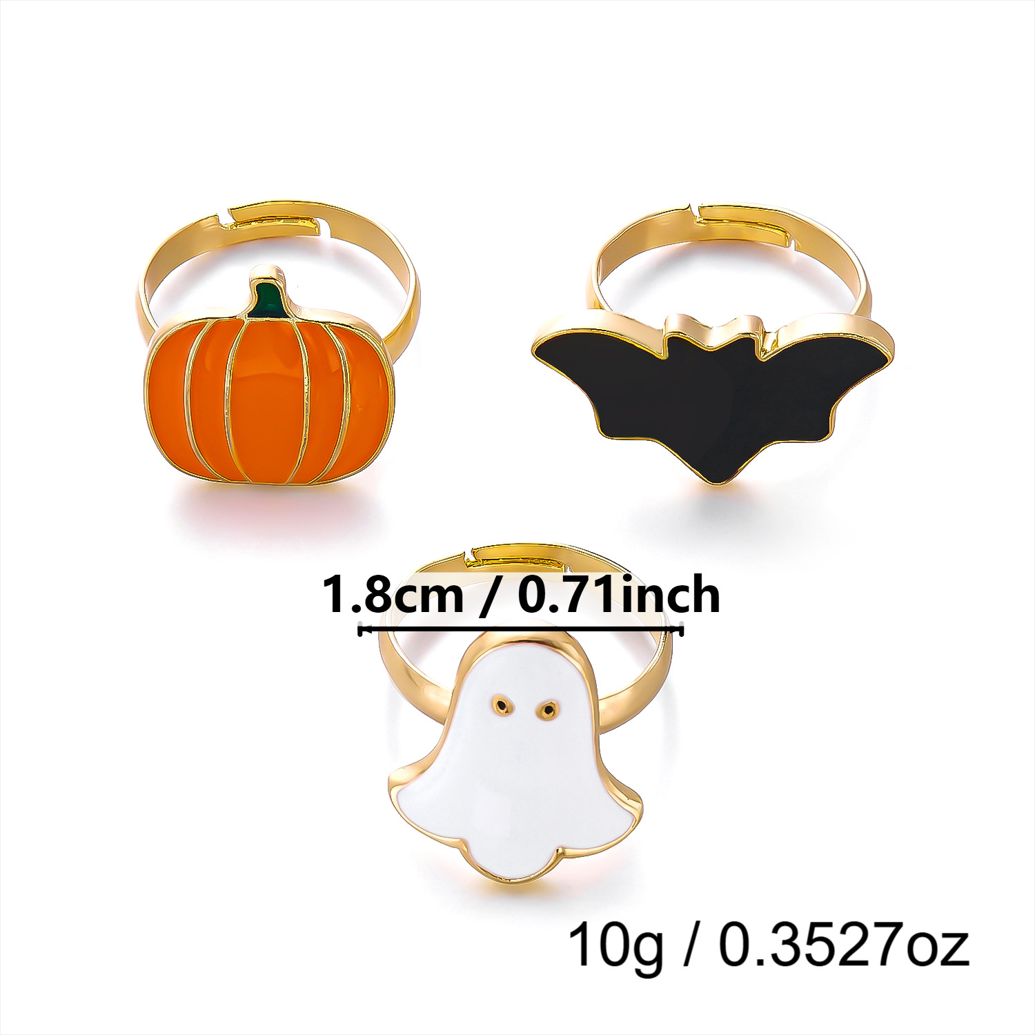 Halloween Jewelry Set - Ghost, Pumpkin and Bat Designs - Alloy - product details