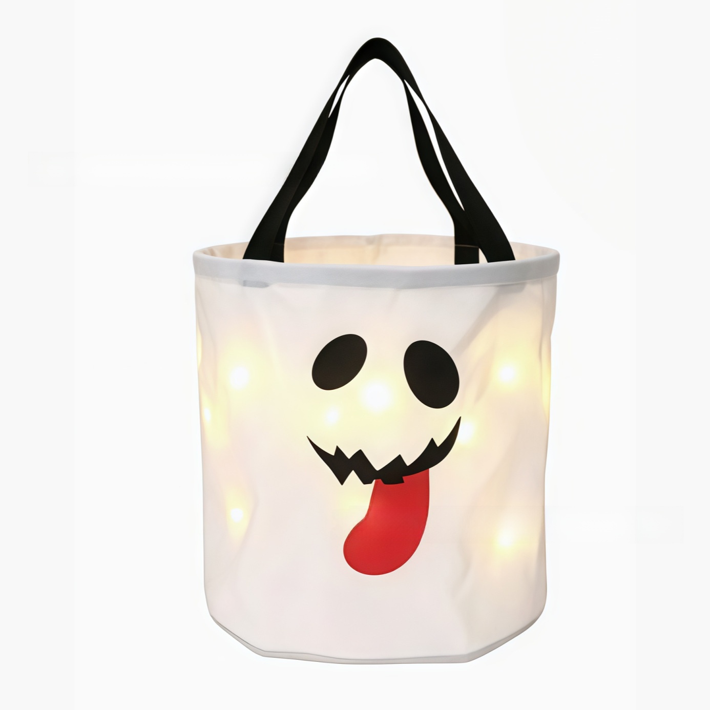 Halloween LED Pumpkin Candy Bucket - Metal - product details