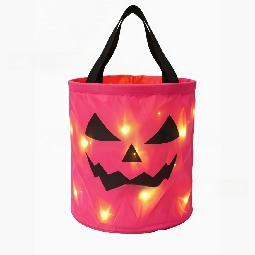 Halloween LED Pumpkin Candy Bucket - Metal - product details