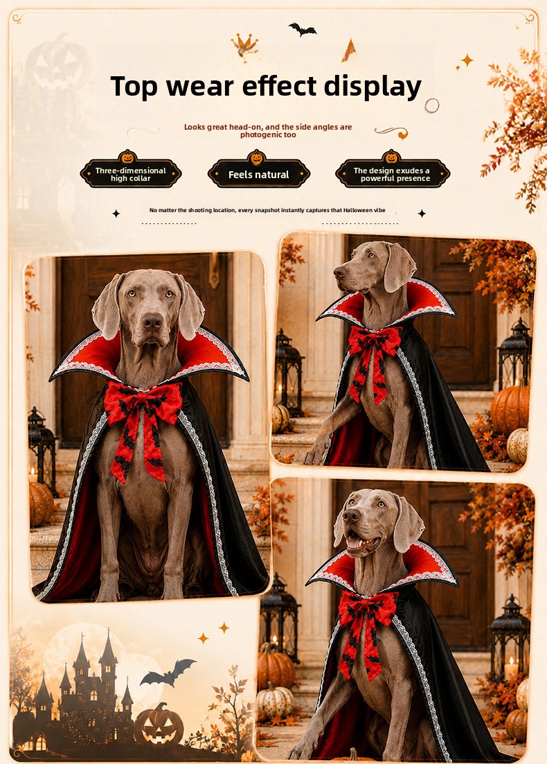 Halloween Pet Cape Costume - Knight and Lace Designs - product details