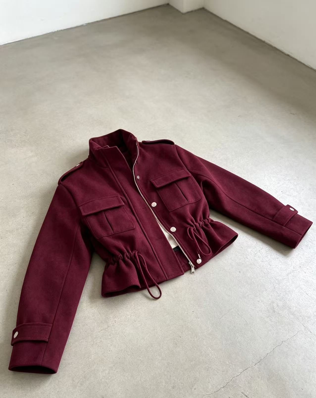 Short zip cardigan jacket product detail