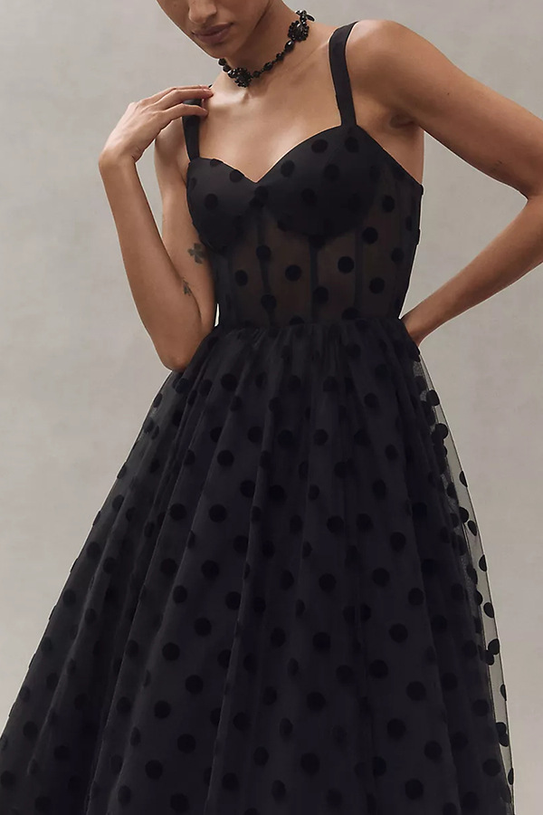 Black V-neck maxi dress product detail