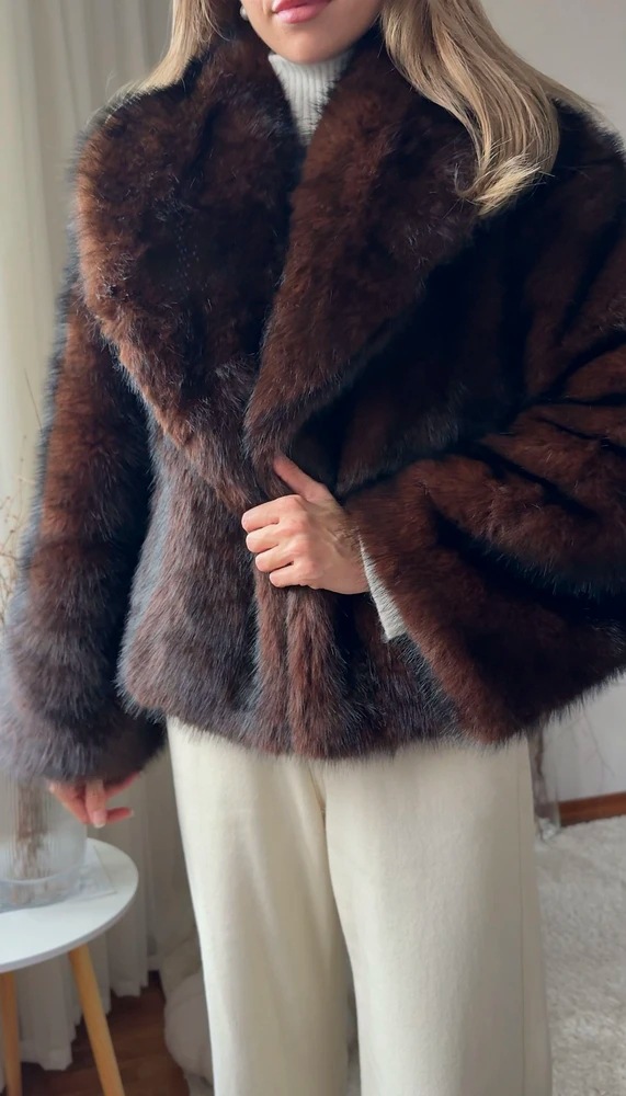 White faux fur jacket option