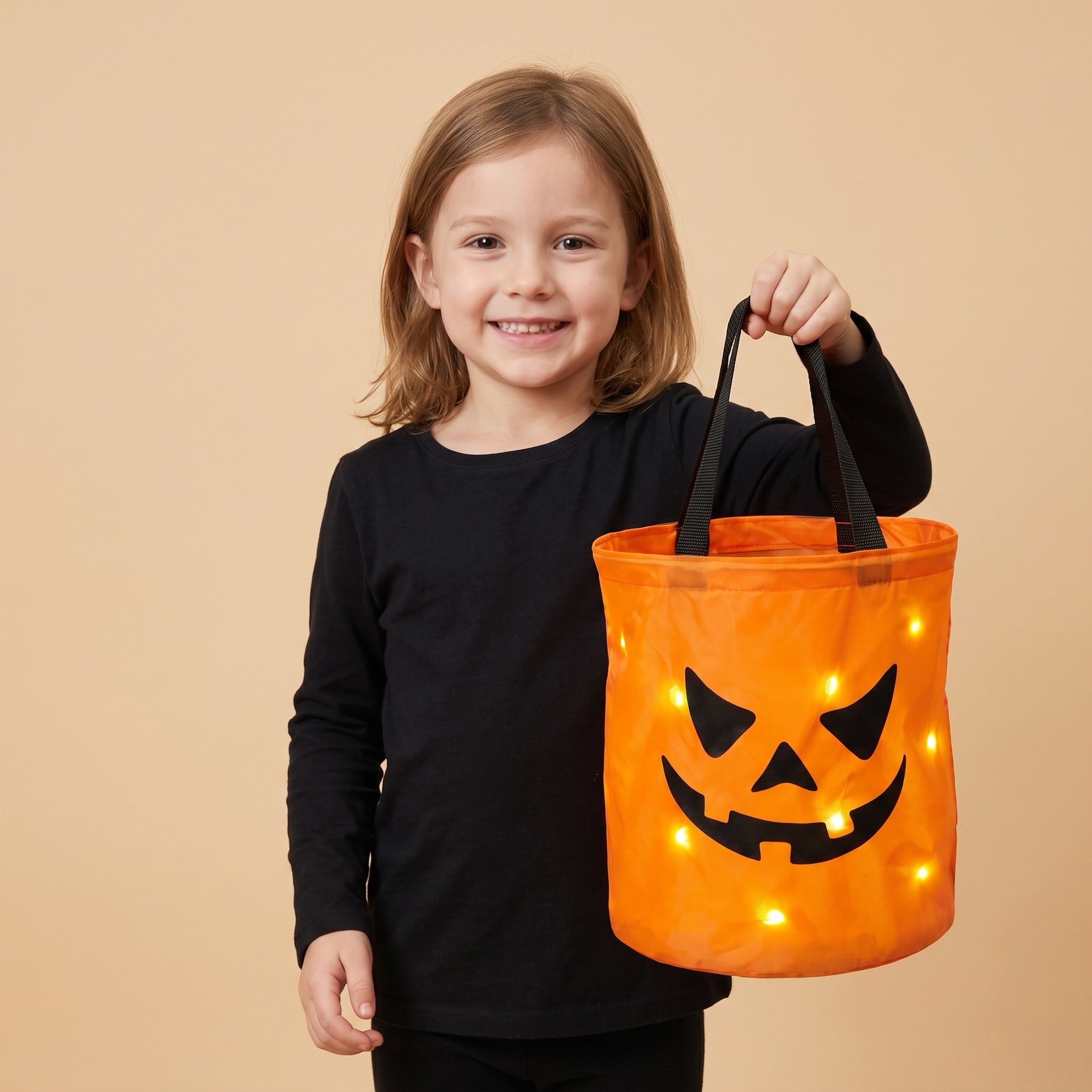 Halloween LED Pumpkin Candy Bucket - product details
