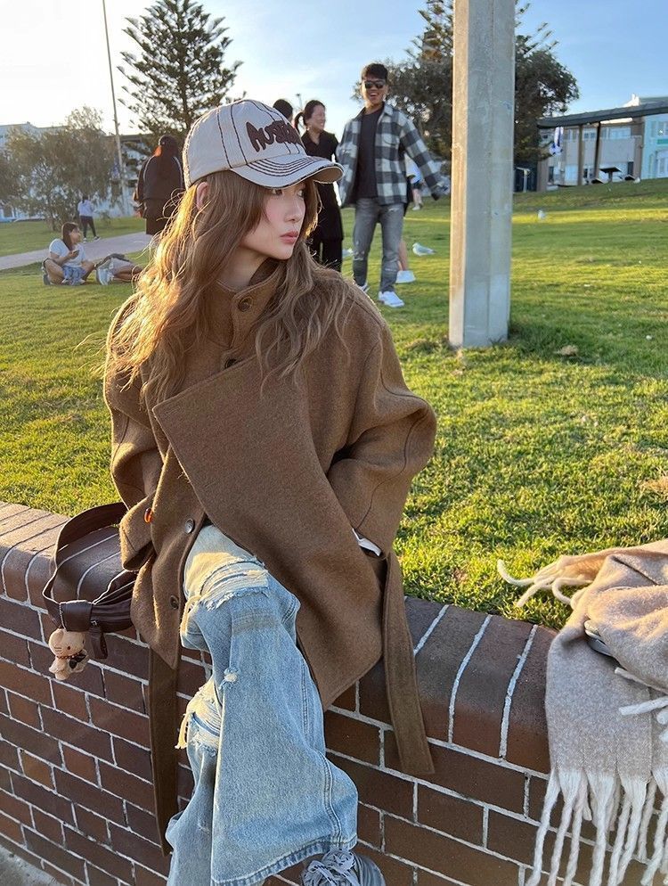 Short belted coat everyday styling