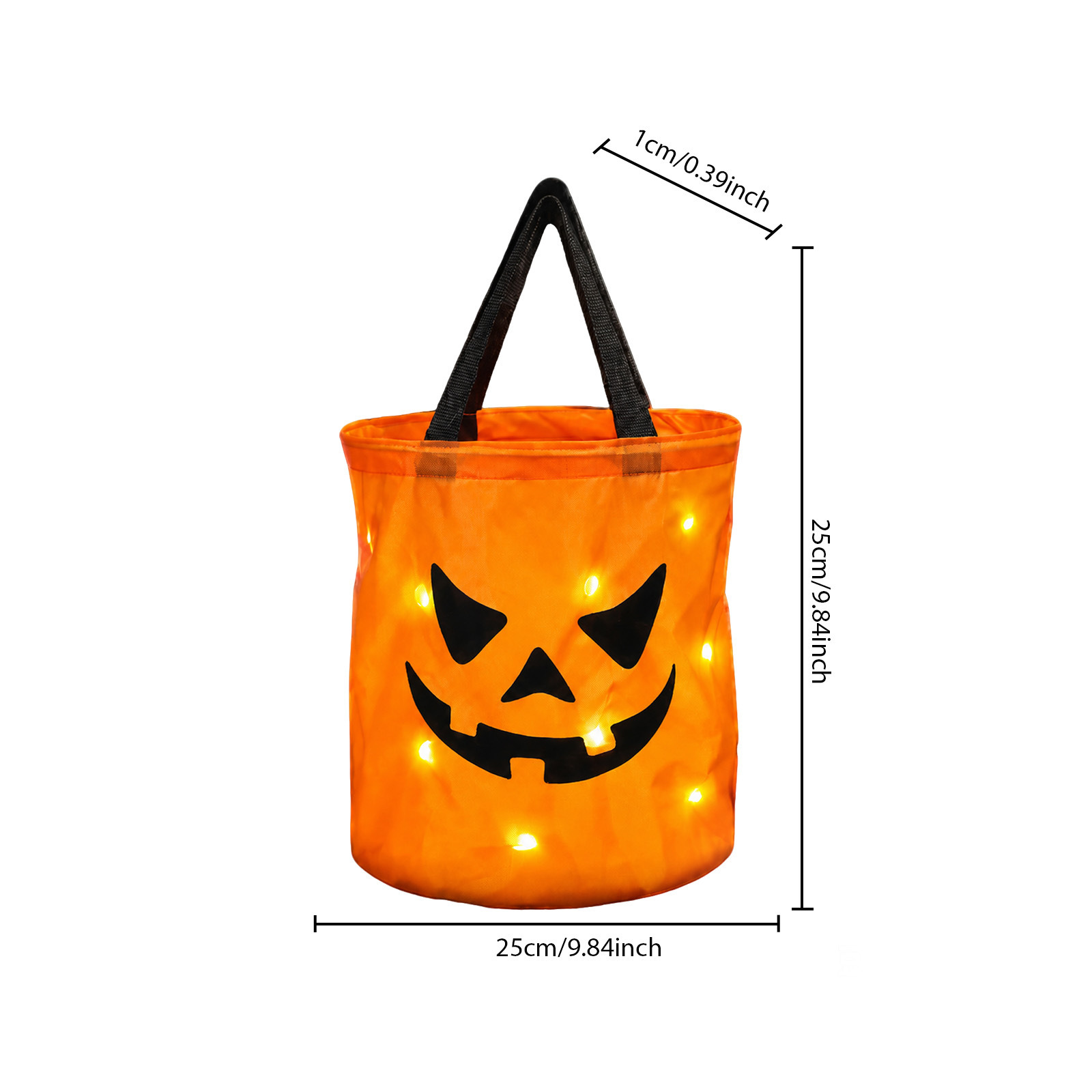 Halloween LED Pumpkin Candy Bucket - product details