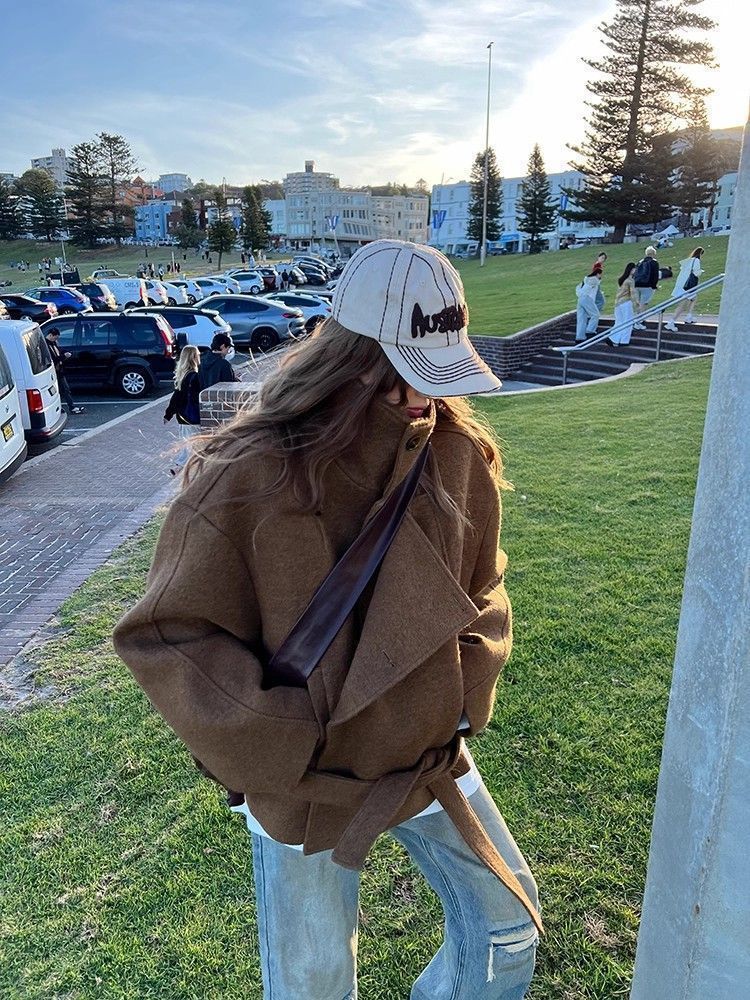 Women's belted coat seasonal look