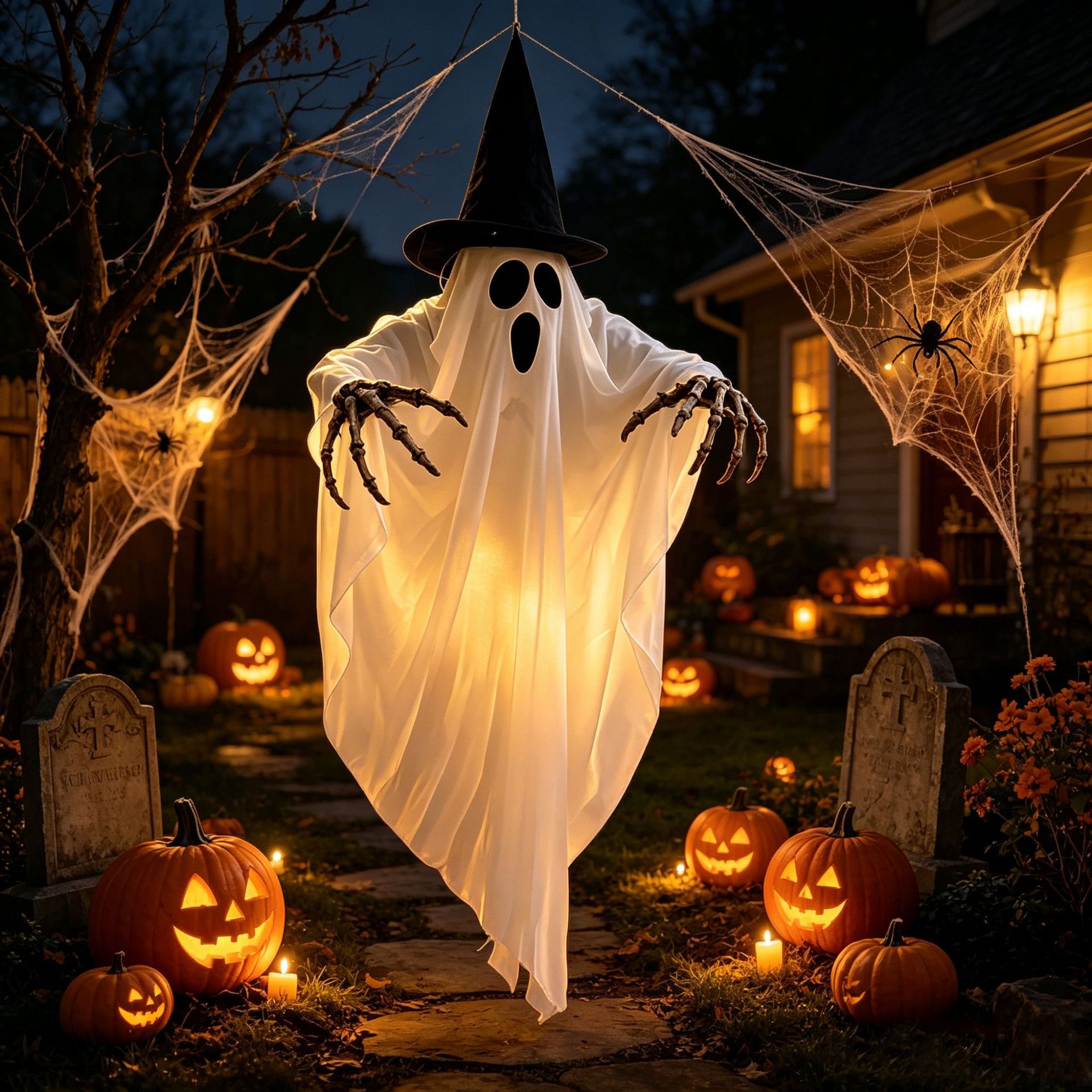 Halloween Glowing Skeleton Ghost Hanging Decoration - Cloth - product details