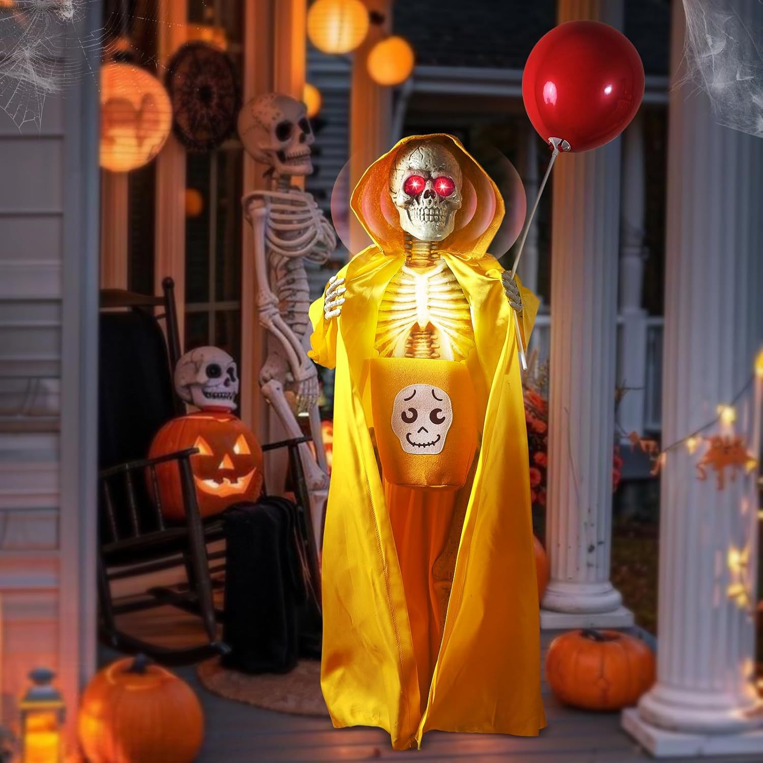 Animated Halloween Skull Decoration with Light and Sound - product details