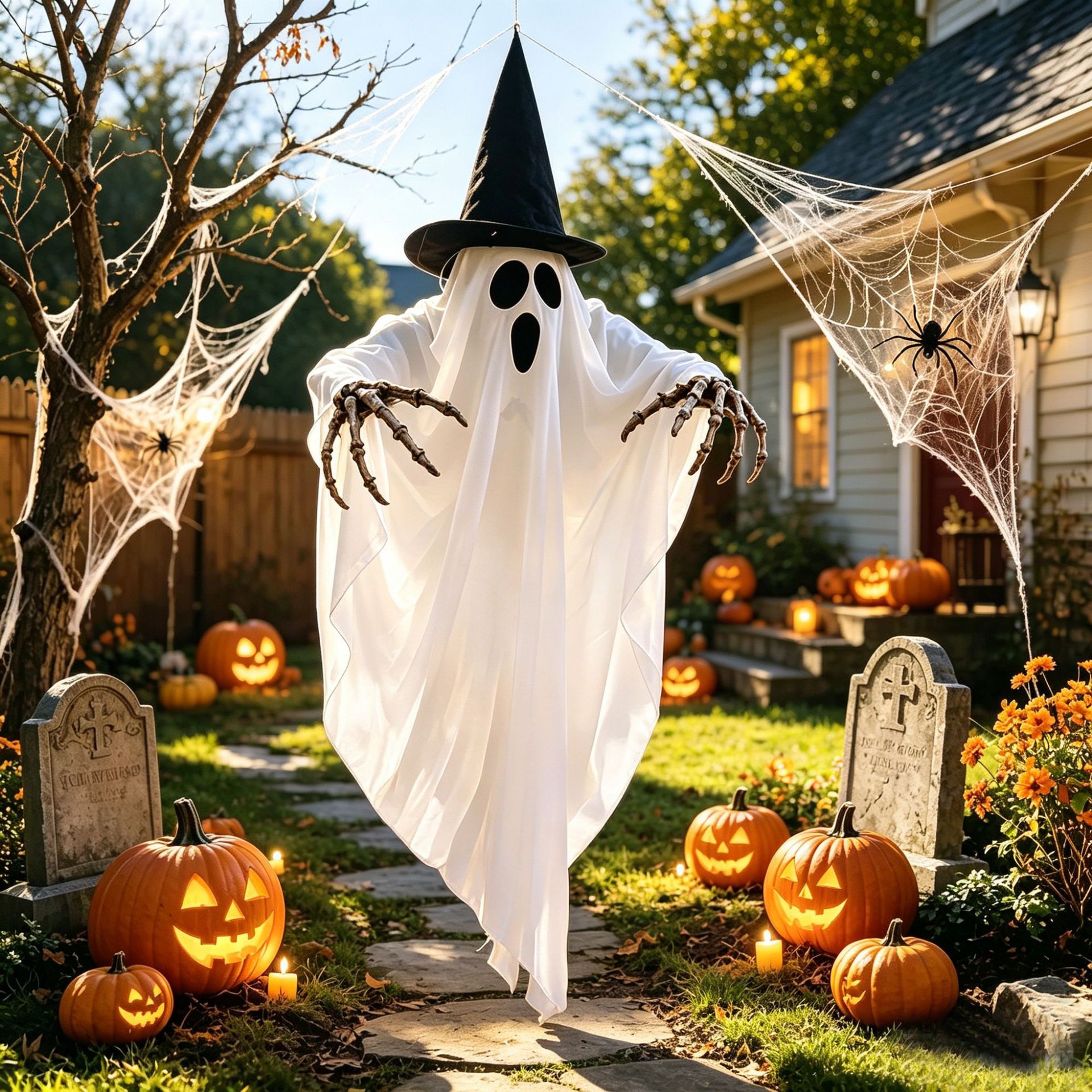 Halloween Glowing Skeleton Ghost Hanging Decoration - Cloth - product details