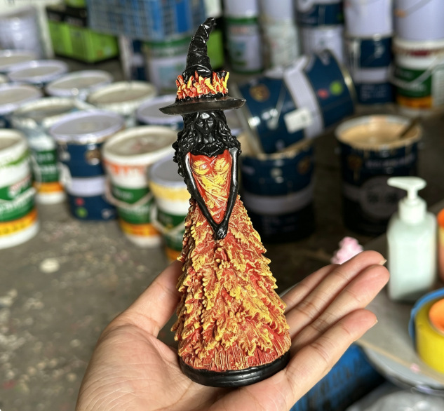 Enchanted Autumn Witch Resin Statue Halloween Magic Decor